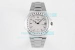 PPF V4 Patek Philippe Nautilus White Dial Diamond Bezel Swiss Replica Stainless Steel Watch